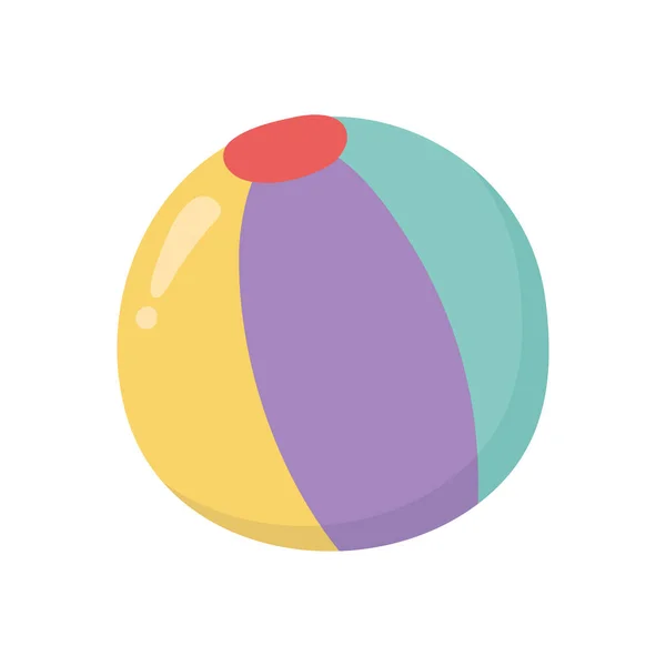 Juguete para niños, bola de playa de goma objeto icono de diseño — Vector de stock