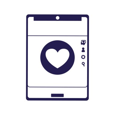social media smartphone love heart romantic icon