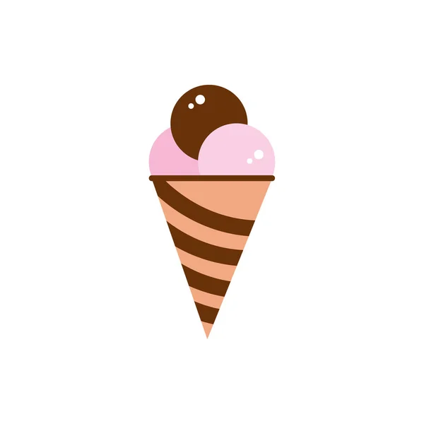 Ice cream scoops vanilla chocolate sweet confectionery snack food candy — ストックベクタ