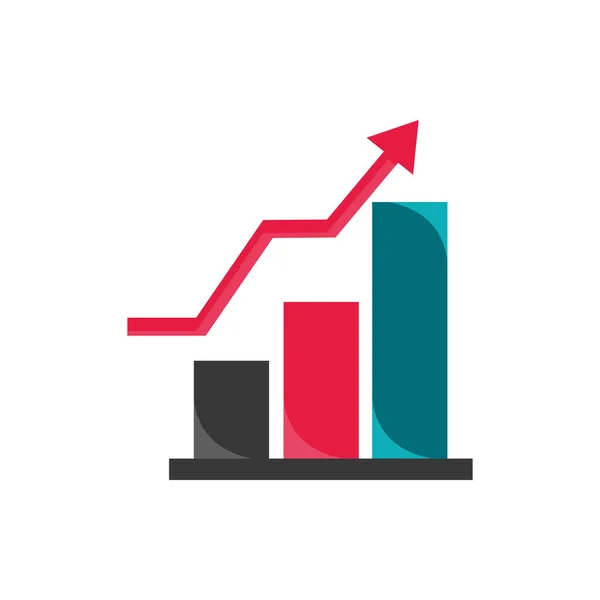 Graphique de croissance flèche économie argent entreprise finance — Image vectorielle