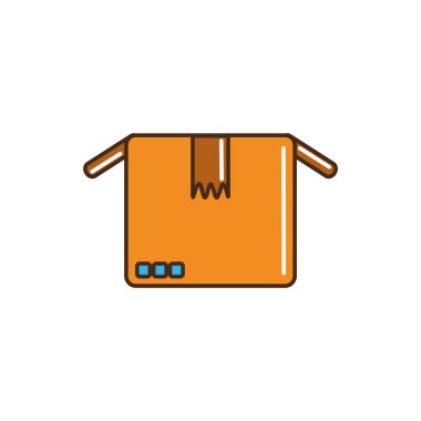 open cardboard box cargo delivery line and fill