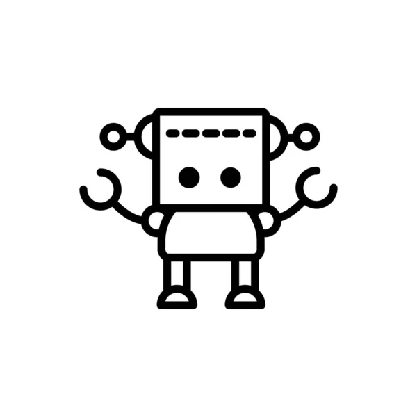 Robot fiction technology character artificial machine linear design — 图库矢量图片