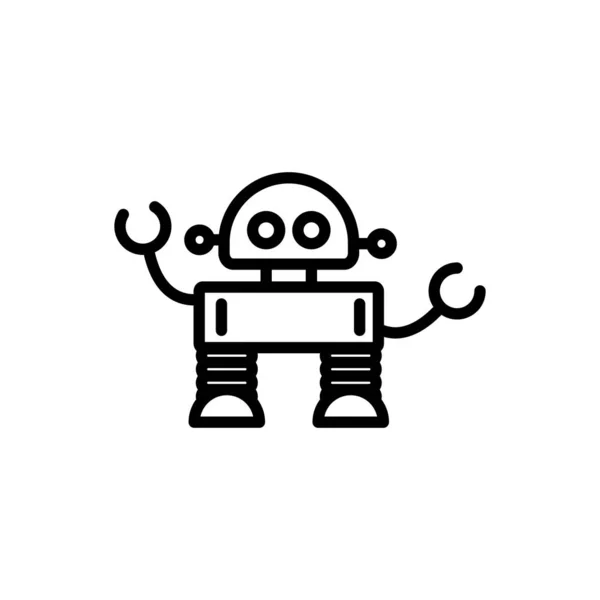 Robot technology mechanical character artificial linear design — Stockvector