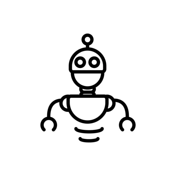 Robot mascota tecnología carácter artificial máquina lineal diseño — Vector de stock