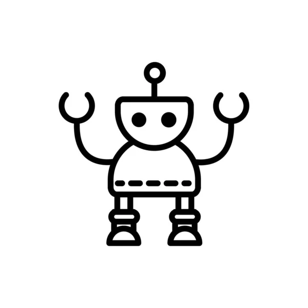 Robot technology character artificial machine space linear design — Stockvektor