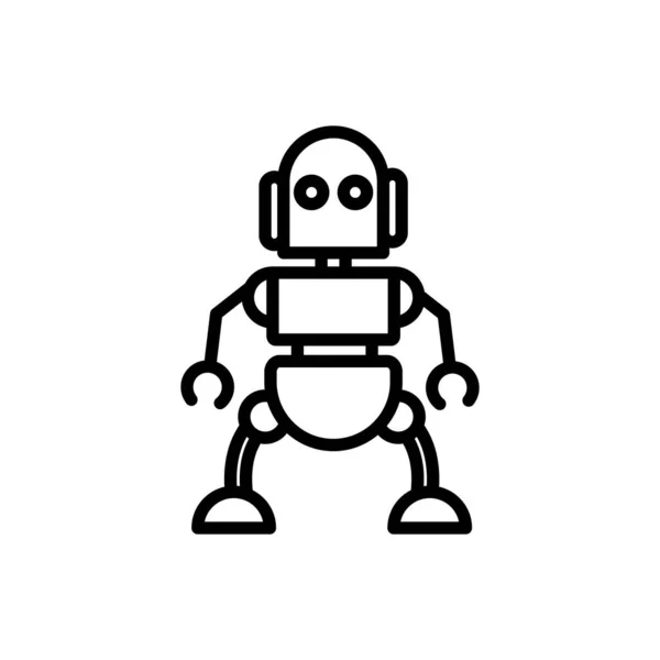Robot automatic technology character artificial machine linear design — 图库矢量图片