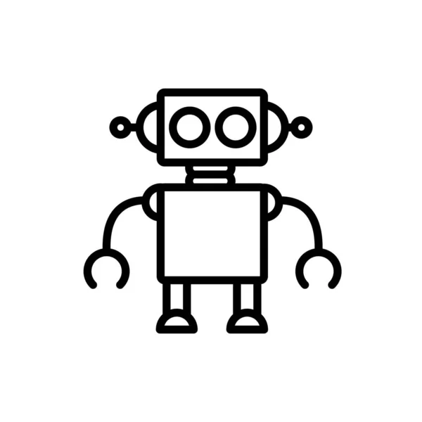 Robot tecnologia carattere macchina artificiale disegno lineare — Vettoriale Stock