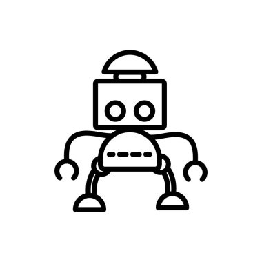 robot science artificial technology character linear design