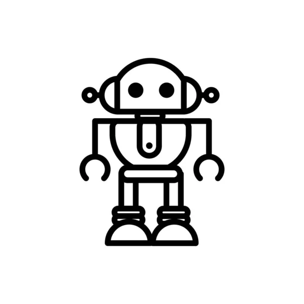 Robot automated mechanism character artificial linear design — Stock Vector