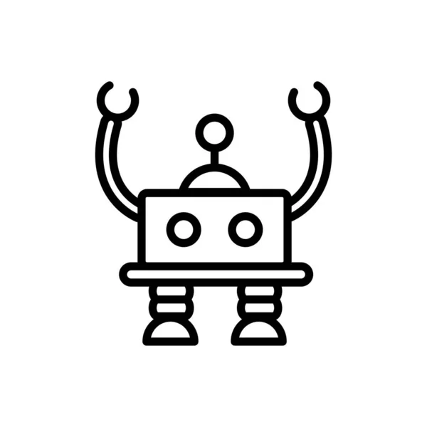 Robot inteligencia mecanismo carácter artificial lineal diseño — Archivo Imágenes Vectoriales