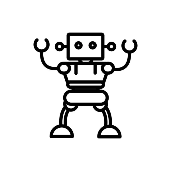 Robot tecnología cibernética máquina artificial diseño lineal — Vector de stock