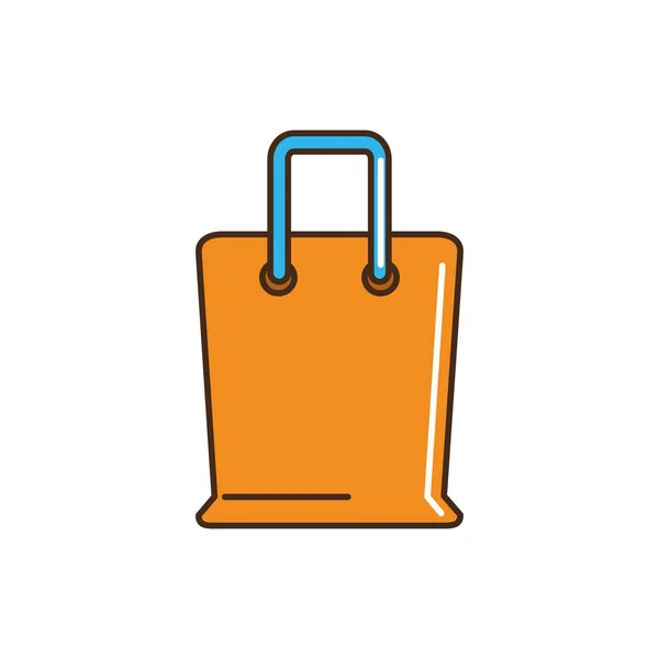Shopping bag commerce cargo delivery line and fill — Stockvektor