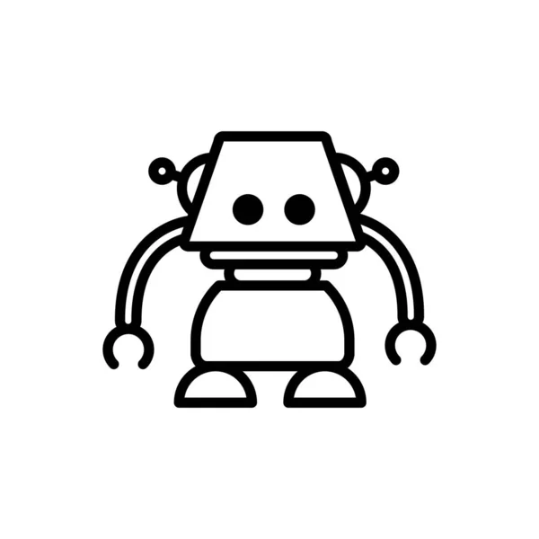 Robô tecnologia inteligente personagem máquina artificial design linear — Vetor de Stock