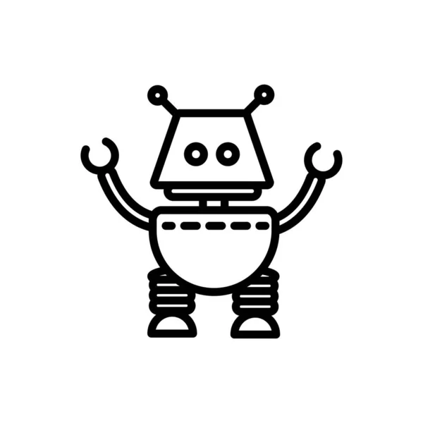 Robot engineering technology character artificial linear design — 图库矢量图片
