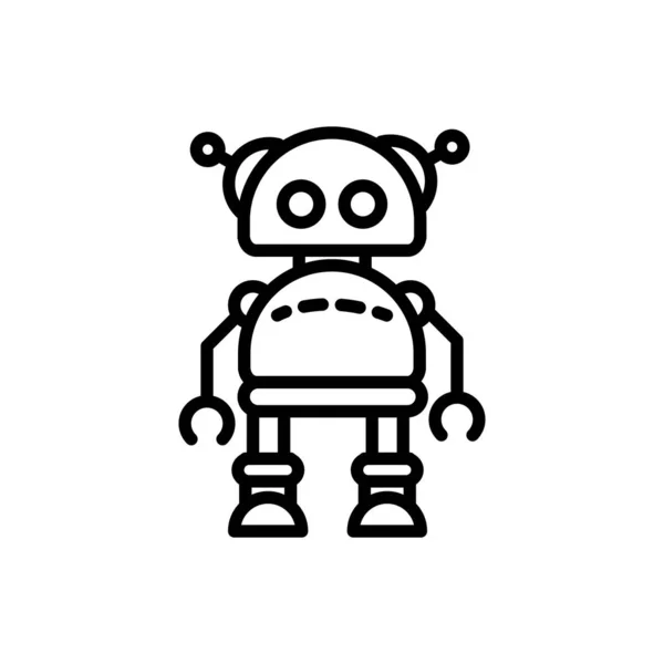 Robot mascotte tecnologia meccanica artificiale design lineare — Vettoriale Stock