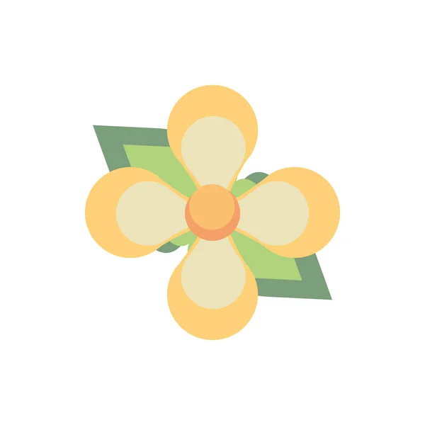 Flower leaves natural floral botanical icon — ストックベクタ
