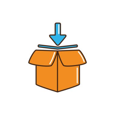 open delivery parcel cargo down arrow line and fill