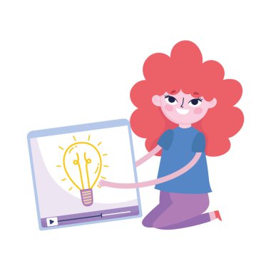 cute teen girl with video creativity social media