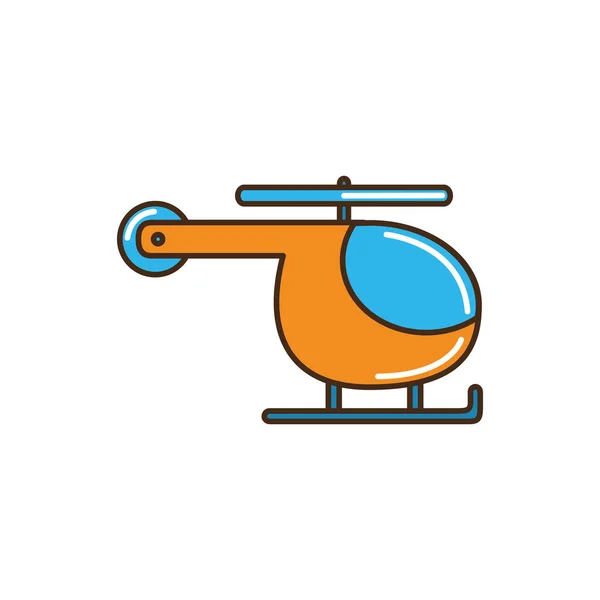 Helicopter vehicle flight transport line and fill — 스톡 벡터