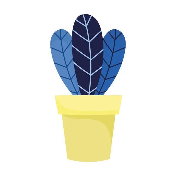 Plant in pot decoration ornament icon on white background — Stockvektor