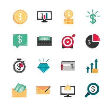 finance money business economy icons set