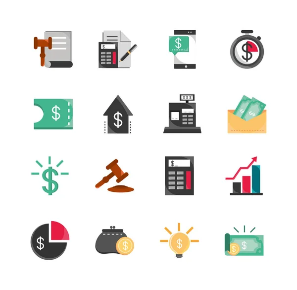 Finance money business economy icons set — Stockvector