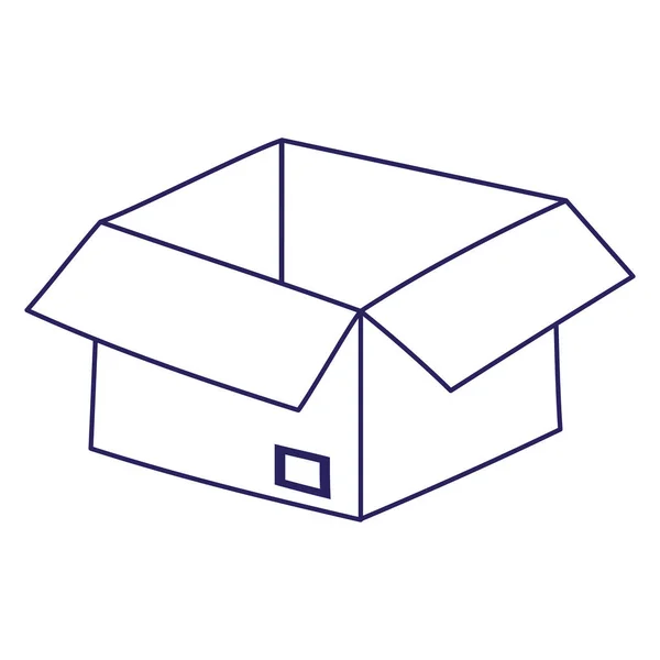 Caja de cartón abierta carton elemento de carga icono diseño lineal — Vector de stock