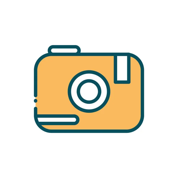 Foto-Kamera digitale Social-Media-Linie und füllen — Stockvektor