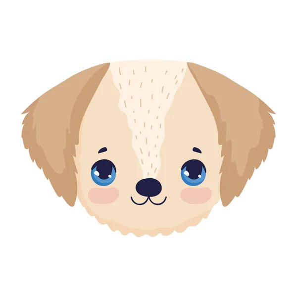 Cute dog face little mascot cartoon character pets — Stock Vector