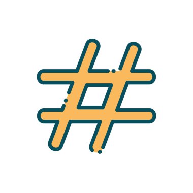 hashtag sign network social media line and fill
