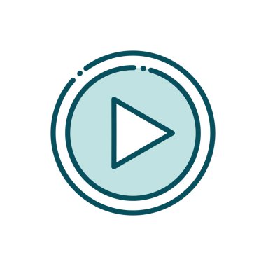 Video oynatıcı düğmesi sosyal medya hattı ve doldur