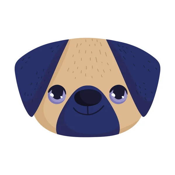 Niedlichen Hund Gesicht kleine Maskottchen Zeichentrickfigur Haustiere — Stockvektor