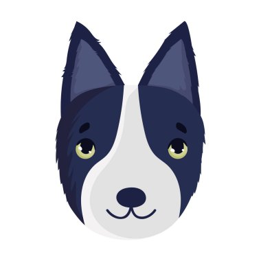 Şirin köpek yüzlü küçük maskot çizgi film karakterleri.