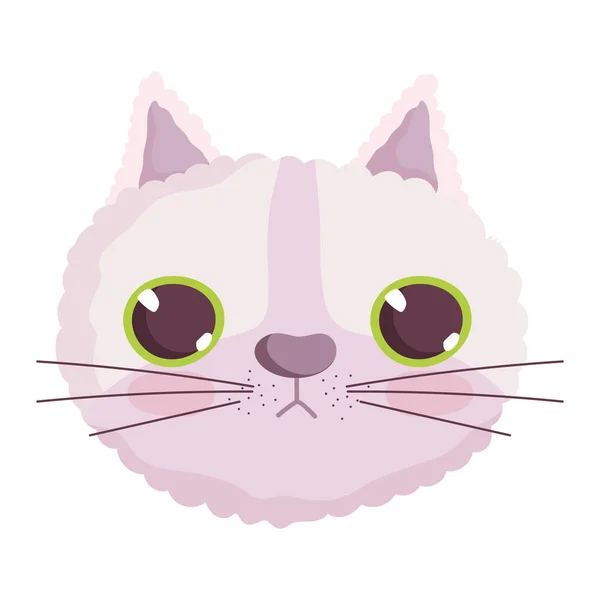 Cute cat face cartoon character pets — Stock Vector