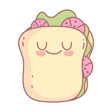 Sandviç karakteri menüsü restoran çizgi film yemekleri şirin