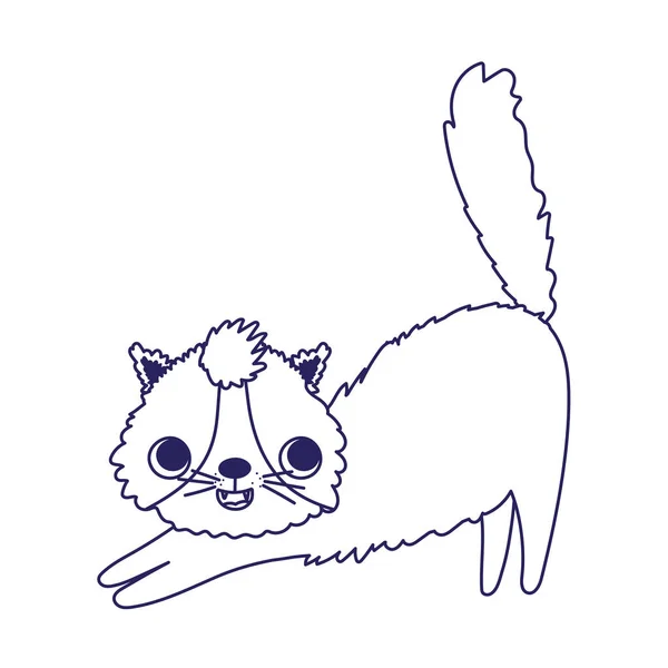 Roztomilý kočka kreslené kočičí charakter domácí mazlíčci lineální design — Stockový vektor