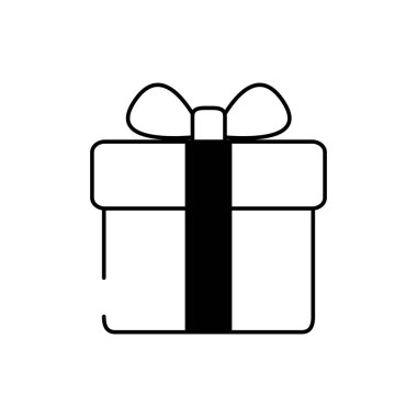 Hediye kutusu kurdelesi sürpriz kargo teslimat hattı simgesi