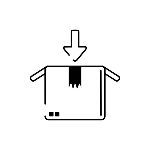 Open Cardboard Box With Down Arrow Cargo Delivery Line Style Icon Stock Images Page Everypixel