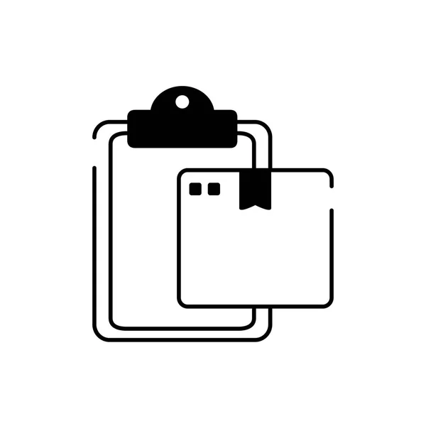 Entrega paquete portapapeles línea de carga icono de estilo — Vector de stock