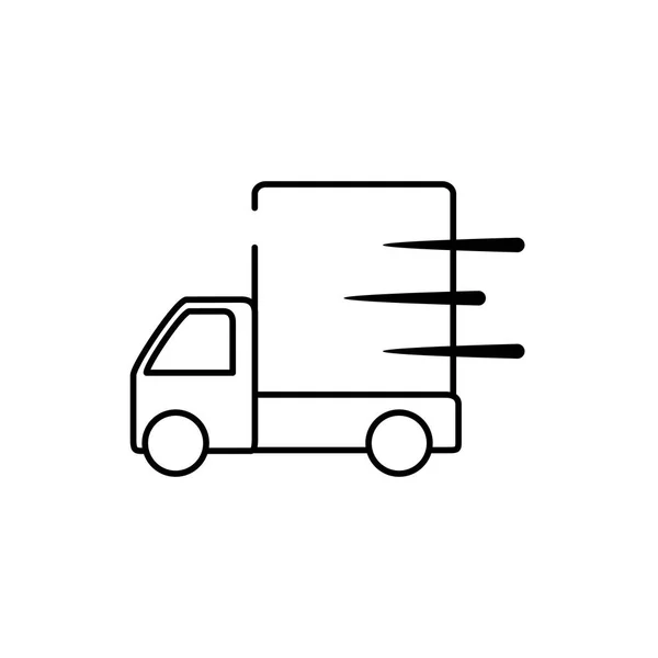 Kamyon taşımacılığı hızlı kargo dağıtım hattı simgesi — Stok Vektör