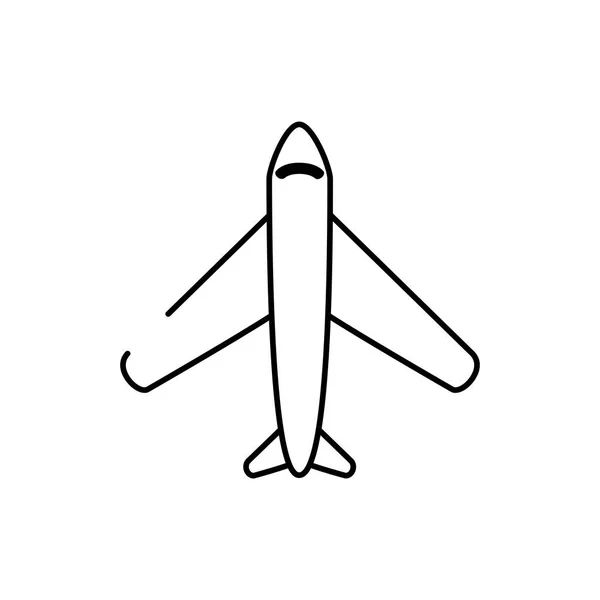 Airplane transport commercial line style icon — Stock Vector