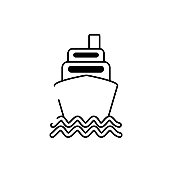 Ship boat container marine nautical transport line style icon — Stock Vector