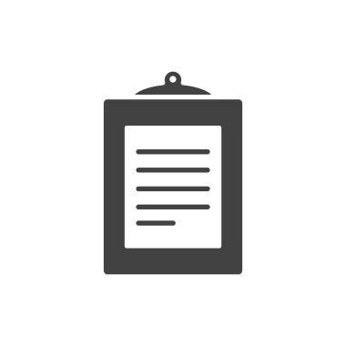 office clipboard report document stationery supply silhouette on white background