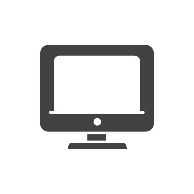 office computer monitor technology supply silhouette on white background