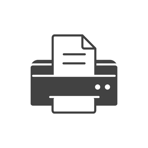 Équipement de bureau papier imprimante fournir silhouette sur fond blanc — Image vectorielle