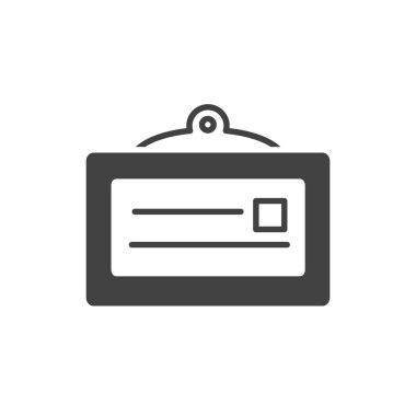 office id card personal stationery supply silhouette on white background