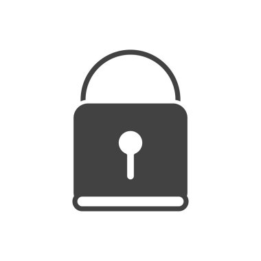 office padlock security protection supply silhouette on white background