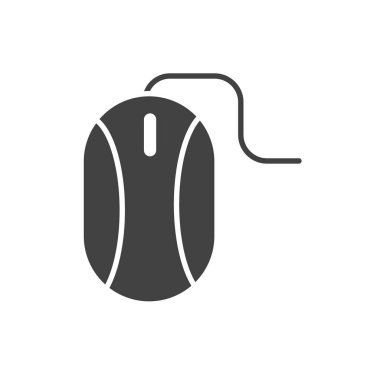 office mouse computer software equipment supply silhouette on white background