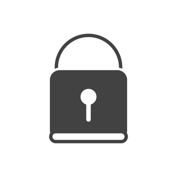 Office padlock security protection supply silhouette on white background — Stockový vektor