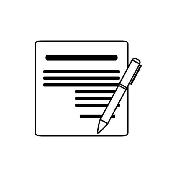 Document pen signature money business financial line style icon — Stock vektor